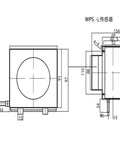 Technical diagram of Pull Rope Displacement Sensor 400mm Draw Wire Potentiometer With 4-20mA Output, dimensions and layout.