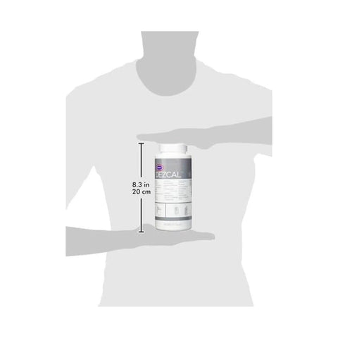 Activated Scale Remover Descaler For Coffee And Espresso Machines 900g Bottle held against measurement silhouette
