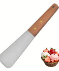 Stainless Steel Ice Cream Shovel with Wooden Handle, food-grade, rustproof, durable, dishwasher safe kitchen tool, scoop and serve frozen treats