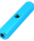 Inline Pneumatic Manifold Block With 7 Ports And 4 Way 1/4BSP Thread Aluminum Blue Finish for Air Systems and Compressed Air Lines