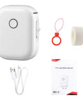 Fafeicy P12 Mini Portable Thermal Printer With Bluetooth, accessories including USB cable, user manual, and label tape.