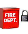 Bright Red Fire Department Box With 14 Gauge Steel Construction And Heavy Duty Stainless Steel Combination Padlock