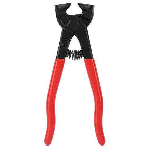 Ergonomic Handheld Glass Nipper And Tile Cutter With Carbon Steel Grip shown with red rubber handles.