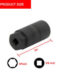 Six Point Oil Pressure Sensor Socket For Three Eighths Inch Drive Vehicles Pro Grade Quick Removal Tool For Oil Sending Unit 1-1/8 Inch Hex