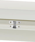 Invisible Folding Door Hinge Kit For Secret Doors Easy To Install Cross Hidden Hinges shown installed on white door surface