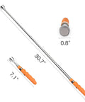 Extendable 31 Inch Magnetic Pick Up Tool With 20 Lb Pull Force, showing telescoping wand size and orange handle