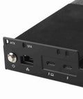 Close-up of the Next Level Egpu Dock Station With Thunderbolt And Usb4 Ports showing power button and USB4 ports.