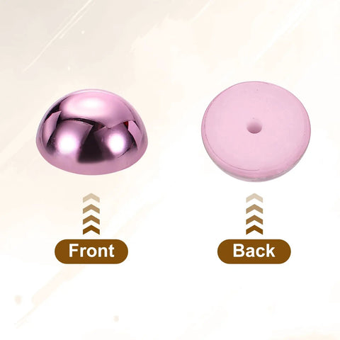 Stylish Lightweight Plastic Dome Studs For DIY Leather Jacket Sewing Featuring Kickass Flat Back Rivet Hardware With Secure Alignment Nails To Upgrade Fashion Items In Dope Purple - View of front and back.