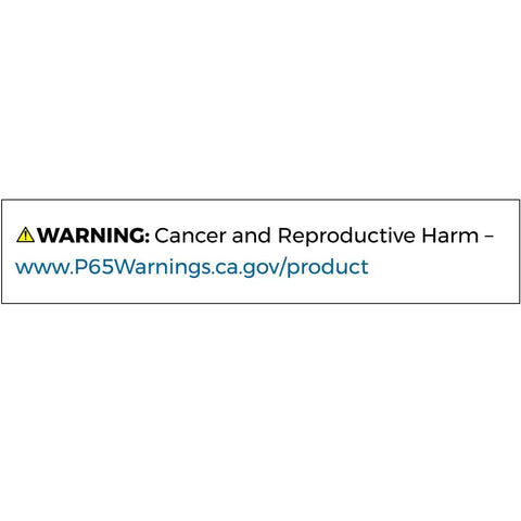 Warning label about cancer and reproductive harm with website link for more information.