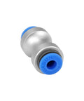 Two Piece Teflon Tube Connector High Flow 3D Printer Filament Feed Adapter view of aluminum alloy and pom design.
