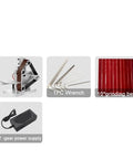 Ultimate Mini Electric Belt Sander And Multifunctional Desktop Grinder For Diy Polishing Sand Milling Cutting Edge Sharpener tools, grinding belt, power supply, and wrench.
