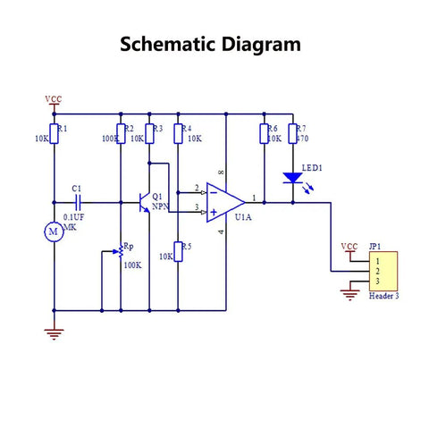 Schematic diagram of Dope LM393 Sound Sensor Module For Arduino with ultra sensitive microphone and LED indicator