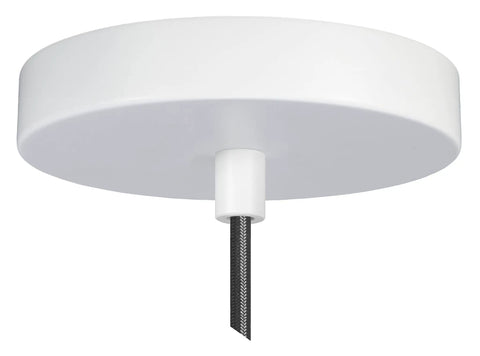 White Six Inch Pendant Canopy Kit With Lamp Cord Strain Relief And Ceiling Light Plate Cover For Hanging Chandelier Fixtures