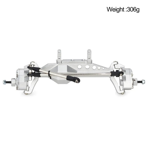 Beefed-Up 1 By 10 RC Portal Axle Set With BTA Servo Mount For Capra 1.9 UTB LCG Cheater Rig, CNC Aluminum, Front View