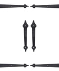 Decorative Rustic Carriage House Hardware Set With Black Steel Hinges And Handles For Barn Doors And Gates, 6-piece kit
