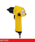 Mini Pneumatic Wrench Three Eighths Inch Compact Wind Cannon With Light Trigger And Sleeve Wrench For Precision Small Bolt Fastening, yellow body with air inlet.