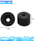 Black nylon 17mm lug nut cap dimensions with removal tool, compatible with VW models; product size view.