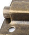 Close-up of WUUWCHODC Solid Stainless Steel Sliding Gate Safety Snap Latch with a bronze finish and mounting hole.
