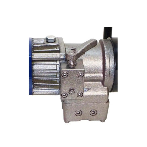Close-up view of Heavy Duty Portable Electric Rebar Bender For 5/8 Inch Steel Rod And Pipe Tube Bending Tool connection.