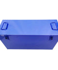 RC-32 Badass Portable Hydraulic Rebar Ripper 110V 3000W Electric Steel Bar Saw storage in a blue metal toolbox.