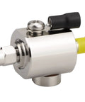 SMA Male To Female Lightning Arrestor For Coaxial Cellular GPS Systems, 50 Ohm Surge Protector, DC 0-6 GHz, metal construction close-up