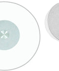 Top view of Glass Turntable Serving Tray for Dining Tables 70 to 120 cm Rotating, Explosion Proof Tempered 10mm Glass.