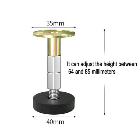 Straight No Drill Desk Stabilizers Anti Wobble Table Leg Braces adjustable height support, 35mm diameter, 64-85mm range.
