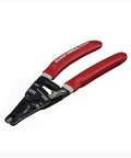 Red-handled crimp tool from Coax Installation Kit With Crimp Tool, Cable Cutter, Stripper And F Connectors, All In One Coax Tool Set