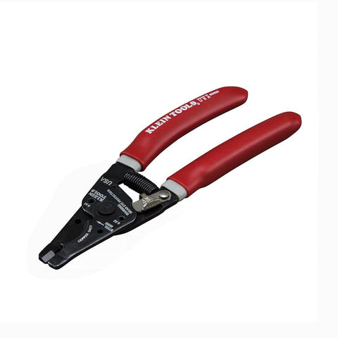 Red-handled crimp tool from Coax Installation Kit With Crimp Tool, Cable Cutter, Stripper And F Connectors, All In One Coax Tool Set