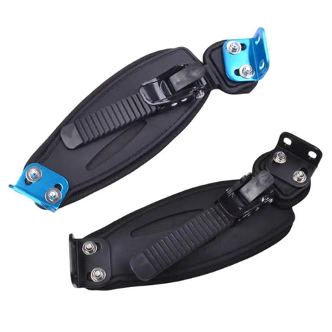 Adjustable Electric Skateboard Foot Strap Nylon Feet Holder Belt With L Shaped Buckle for Longboard, black rubber and nylon