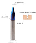 Durable Nano Coated 3 Flute Carbide V Groove Router Bit With 1/4 Inch Shank And 30 Degree Angle for precision engraving