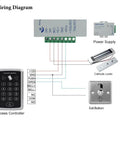 Wiring diagram for Access Control System Kit With Keypad Beefy 180 Kg Magnetic Lock, showing components including keypad, lock, and exit button.