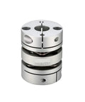 Heavy Duty Aluminum Double Disc Flexible Coupler Shaft For Engines with smooth finish and dual plate design for RC use.