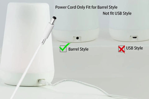 Replacement Power Cord For Rest Sound Machine Night Light 5V 1A Barrel Plug 5ft White AC Adapter Cable UL Listed plugged in