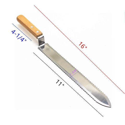 Stainless Steel Serrated Uncapping Knife For Beekeeping With Wood Handle 16 Inch Length Sharp Beekeeping Tool For Uncapping Honey Frames