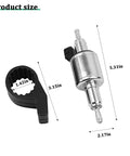Road Ready 12V Diesel Heater Fuel Pump Featuring Slick Quiet Functioning And Rugged Abs Build With Secure Metal Brackets Universal Fit For Rv Truck And Suv For Toasty Cabin Comfort On Long Hauls product size with dimensions and tool included.