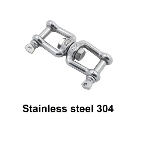 Slick 2 Pack Jaw And Jaw Anchor Swivels Crafted From Tough 304 Stainless Steel For Outdoor Jobs. Heavy-duty swivel hook with smooth rotation.