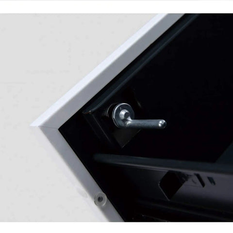 Close-up of lock mechanism on Sturdy Metal Three Drawer Rolling File Cabinet With Lock For Office And Home A4 File Organizer.