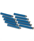 Ten Piece One Quarter Inch Carbide Lathe Tool Bits Set for Metal Cutting High Hardness Tips for Ordinary and CNC Lathes displayed