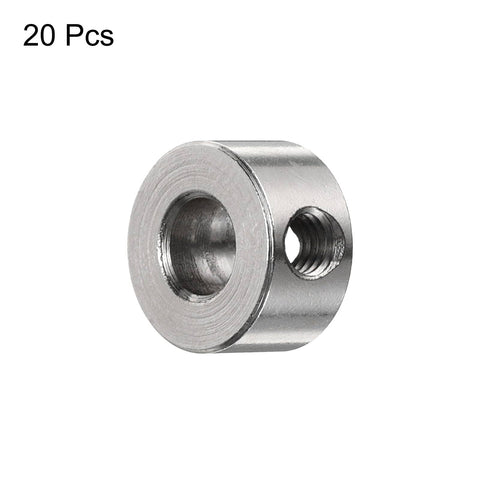 20 Pack Set Screw Shaft Collars 4.05mm Bore 9mm Outside Diameter 5mm Wide Nickel Plated Carbon Steel Drill Stop Collar For Shafts Positioners Spacers Bearings