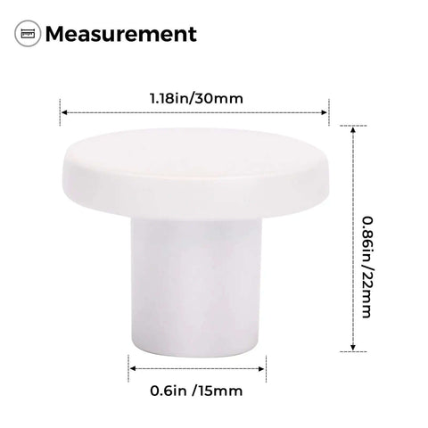 15 Pack White Cabinet Knobs Round Drawer Pulls Single Hole For Dresser Kitchen Bathroom Modern 30mm 1.25 Inch with measurements