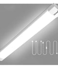 2Ft LED Shop Light With Plug, Linkable 5000K Tube Light For A Bright No Fuss Setup, 1800 Lumens From Just 18W, accessories shown