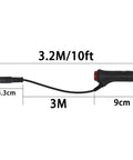 12V DC Auto Cigarette Lighter Power Adapter Cable With 5.5X2.1MM DC Plug And Switch Button showing length dimensions.