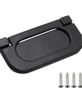 Flush Ring Pull Handle black with screws, part of 2 Pack Modern Flush Ring Pull Door Handles 2.5 Inch Hole Spacing Flush Mount Recessed Zinc Alloy.