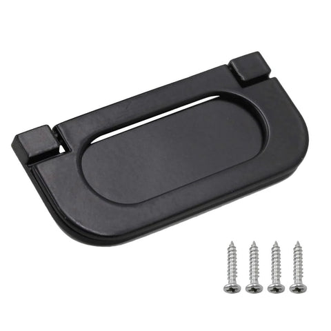 Flush Ring Pull Handle black with screws, part of 2 Pack Modern Flush Ring Pull Door Handles 2.5 Inch Hole Spacing Flush Mount Recessed Zinc Alloy.