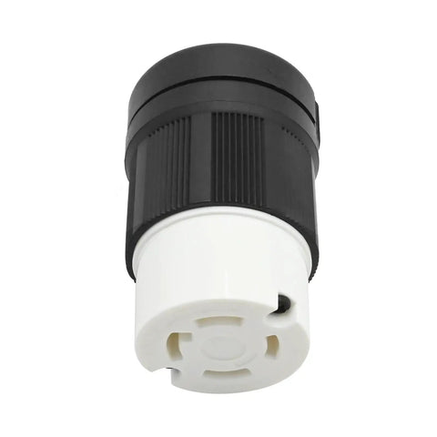Heavy Duty NEMA L14-30R Twist Locking Generator Adapter 30A 125 And 250 Volts Four Prong Receptacle For Generators Transfer Switches Welding Equipment RVs Trailers And Campers UL Listed black and white connector