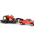 Die Cast Allis Chalmers D19 Tractor With Ford F 350 Pickup And Fifth Wheel Trailer Set One Sixty Fourth Scale Collectible Diecast Vehicle