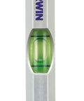 3 Inch Aluminum Line Level with Durable Open Hooks, Easy to Read Vials, for Chalk Line Layout and Precise On Site Leveling shown vertically
