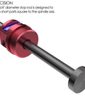 Precision Collet Stop For 5C Collets With Six Hardened Steel Stop Rods In Sizes One Sixteenth To Three Quarters Inch, red anodized body