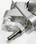 Waterjet AC-5AXIS cutting head upgrade module, silver metal housing, side view